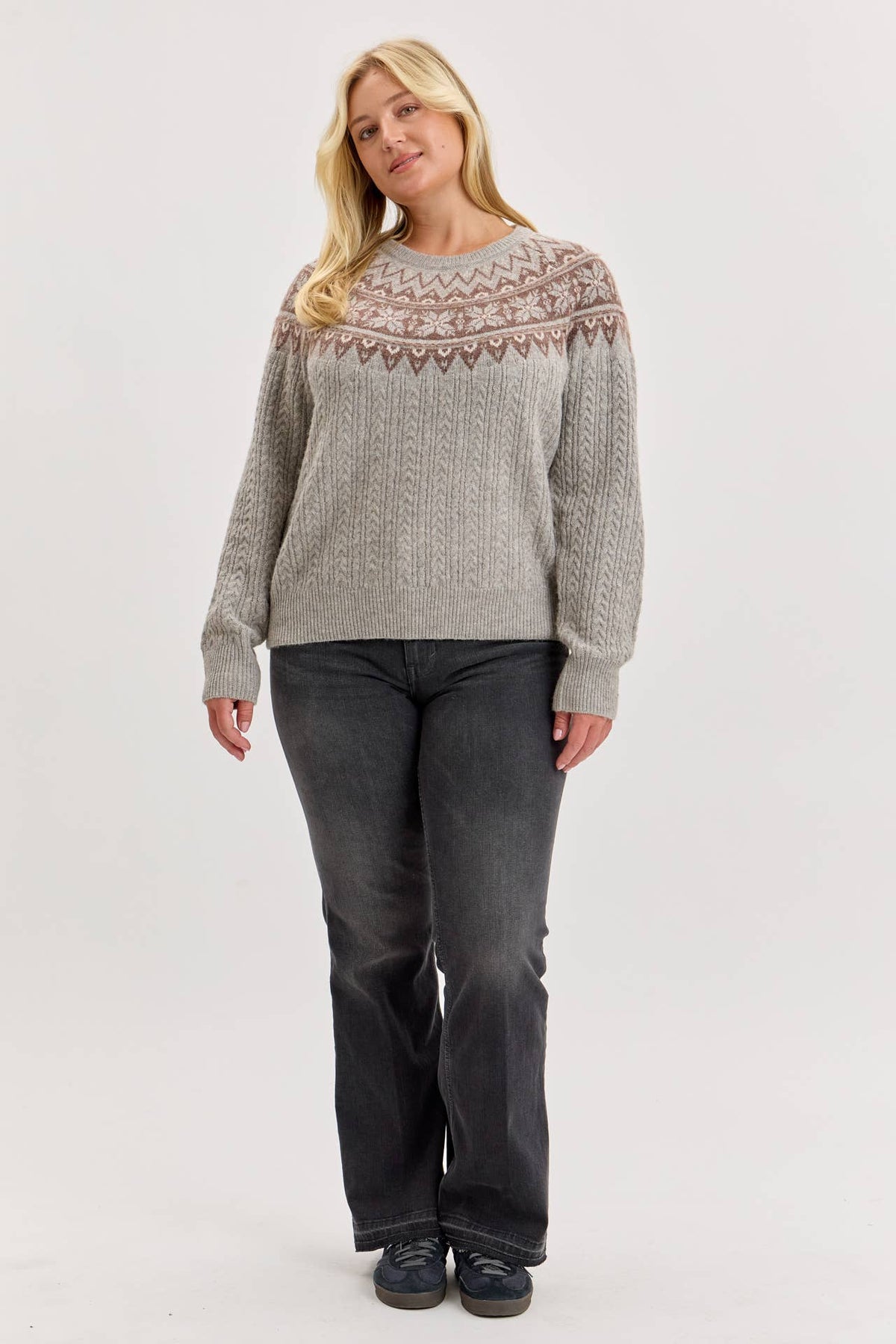 Grace Cable Knit Sweater, Feathered Farmhouse