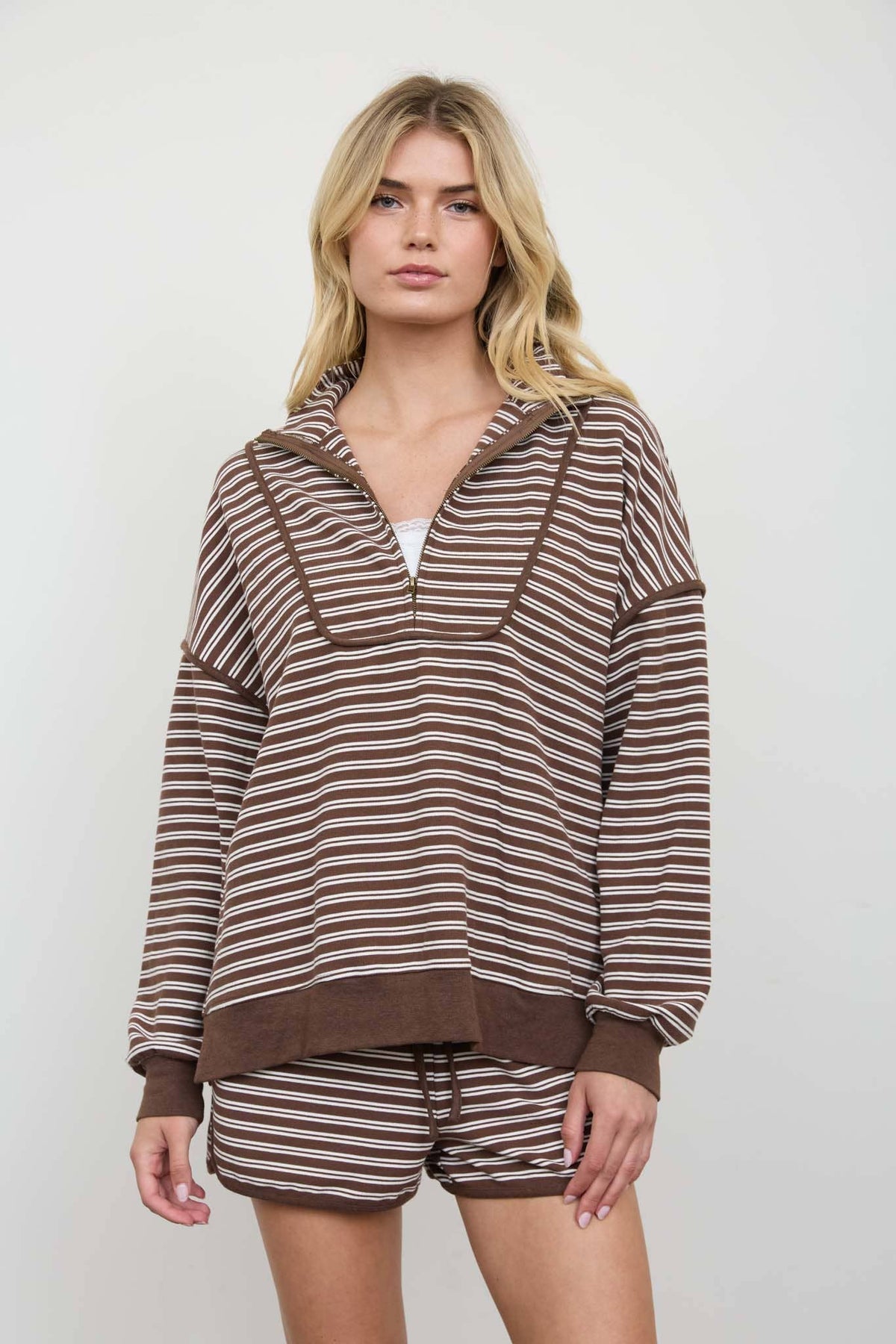 Quinn Striped Knit Top, Feathered Farmhouse