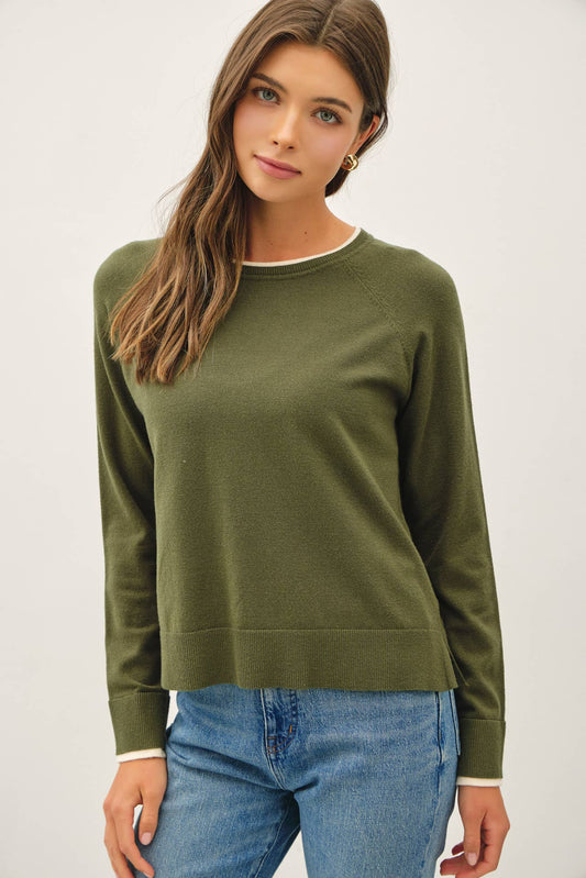 Winter Green Callie Sweater Top, Feathered Farmhouse