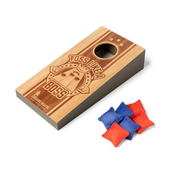 Bagging Rights Wooden Tabletop Cornhole, Feathered Farmhouse