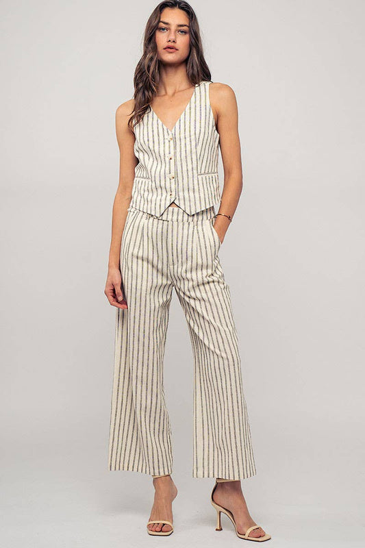 Faded Pinstripe Trousers, The Feathered Farmhouse