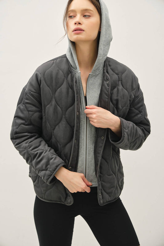 Quilted Jacket with Attachable Hood, Feathered Farmhouse