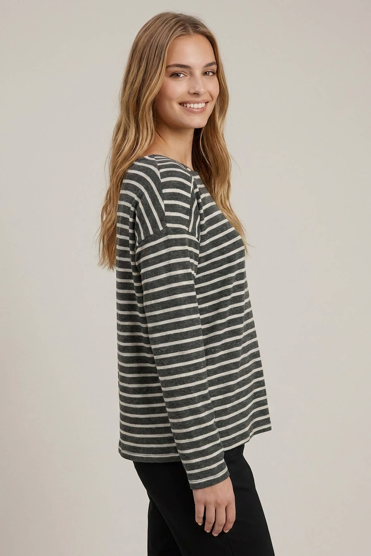 Cream Anna Striped Top