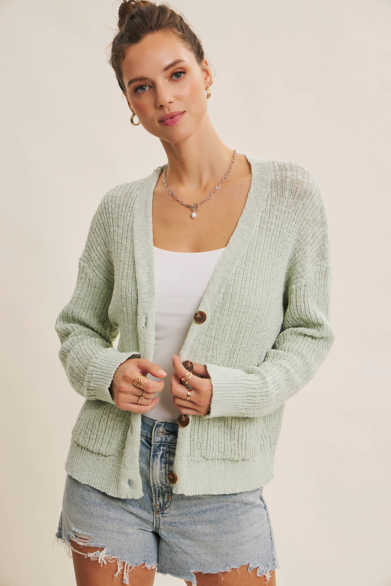Slouchy Sweater Cardigan, Feathered Farmhouse