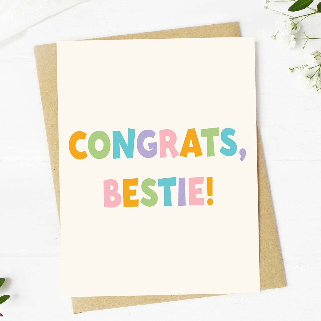 Congrats Bestie! Card, Feathered Farmhouse