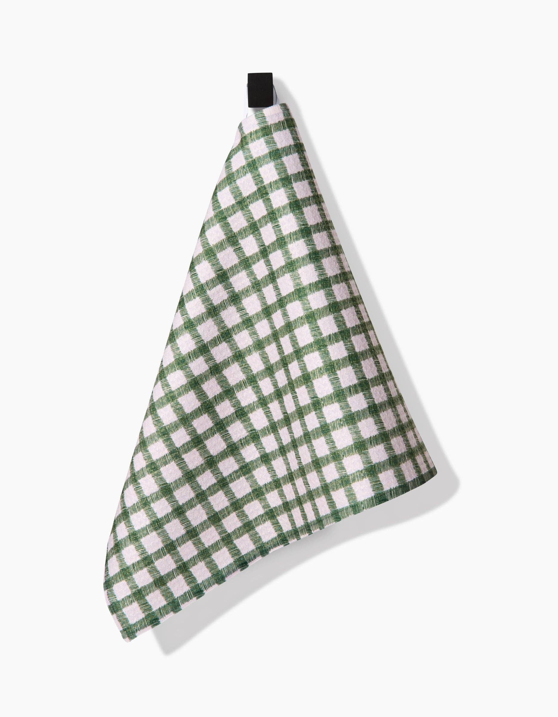 Fireside Plaid Green Bar Towel, Feathered Farmhouse