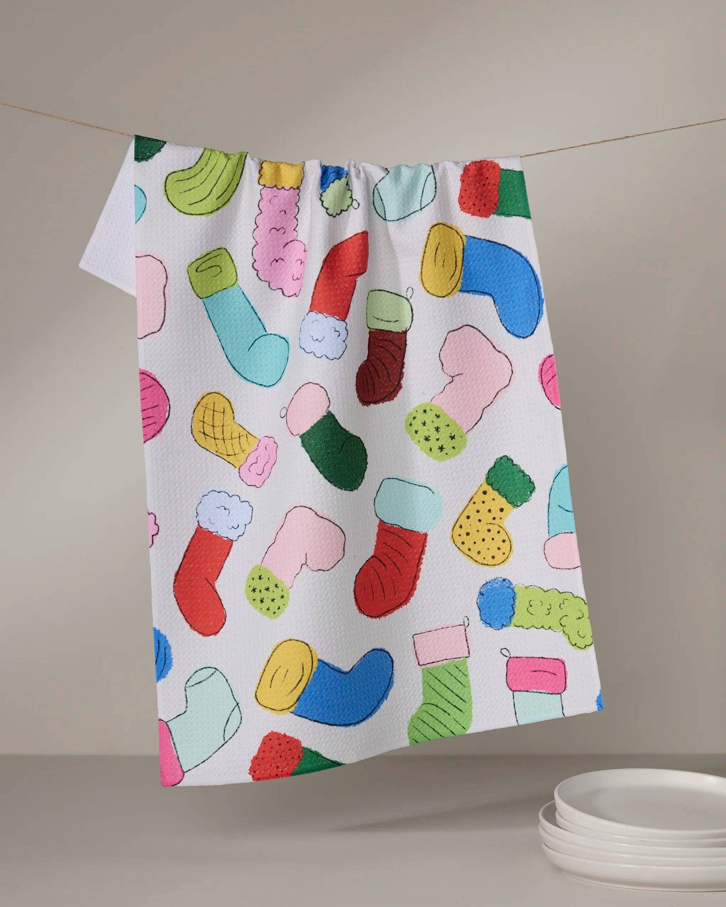 Silly Stockings Tea Towel, Feathered Farmhouse