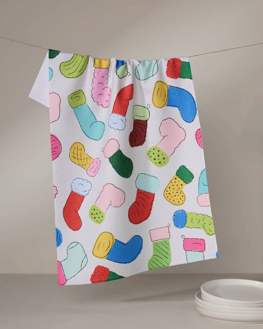 Silly Stockings Tea Towel, Feathered Farmhouse
