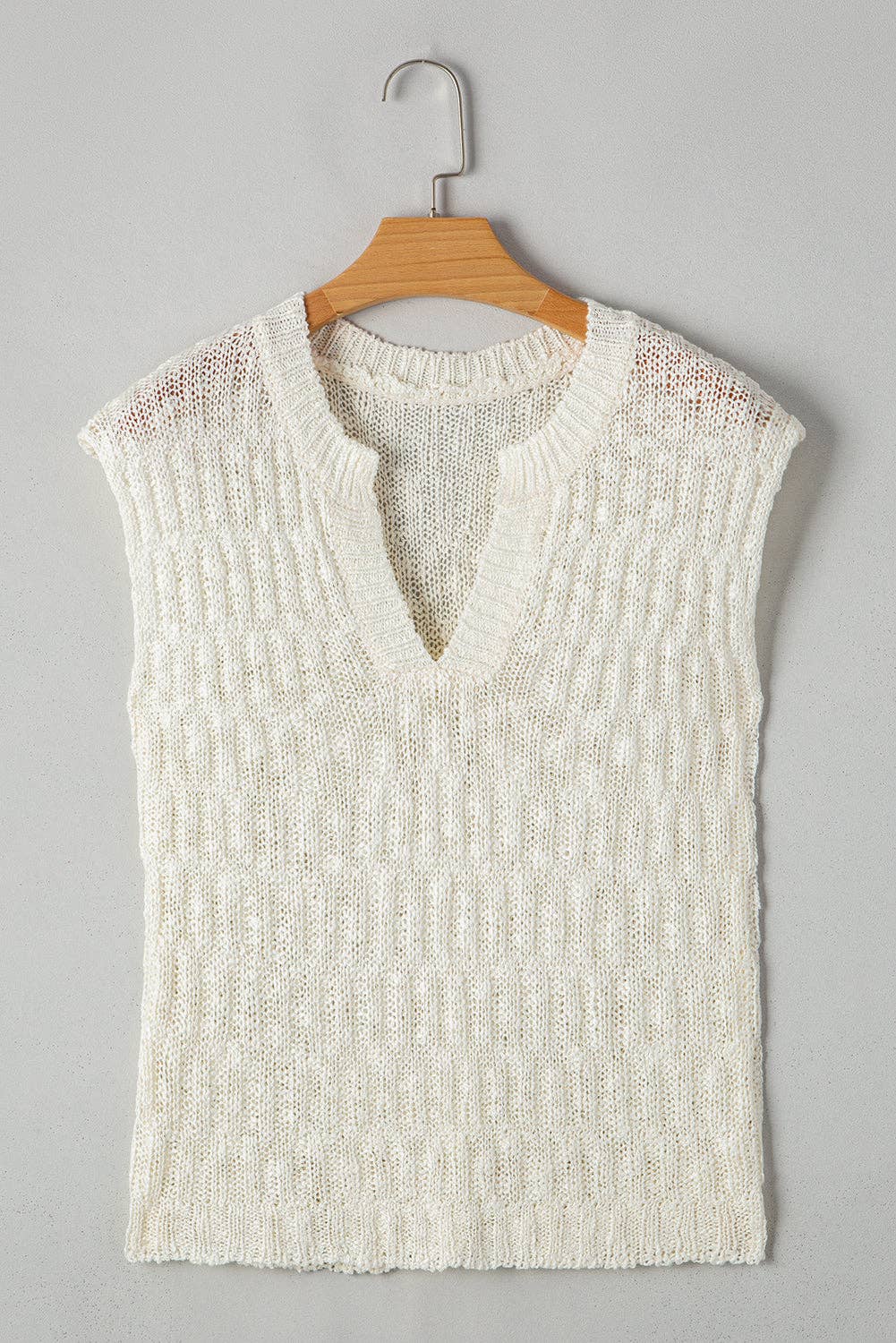 V-Neck Short Sleeve Spring Sweater, Feathered Farmhouse