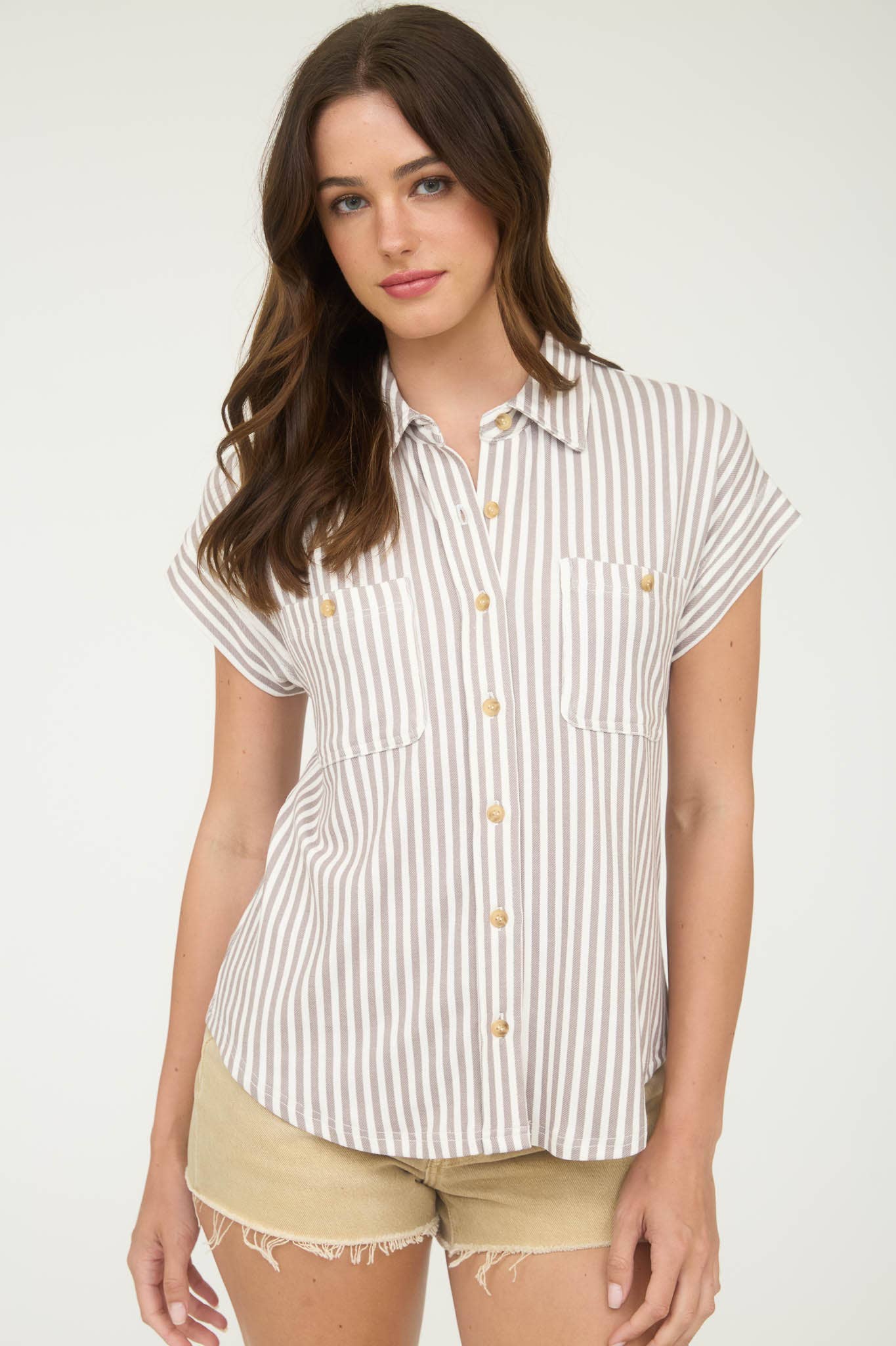 Stripe Collared Top, Feathered Farmhouse