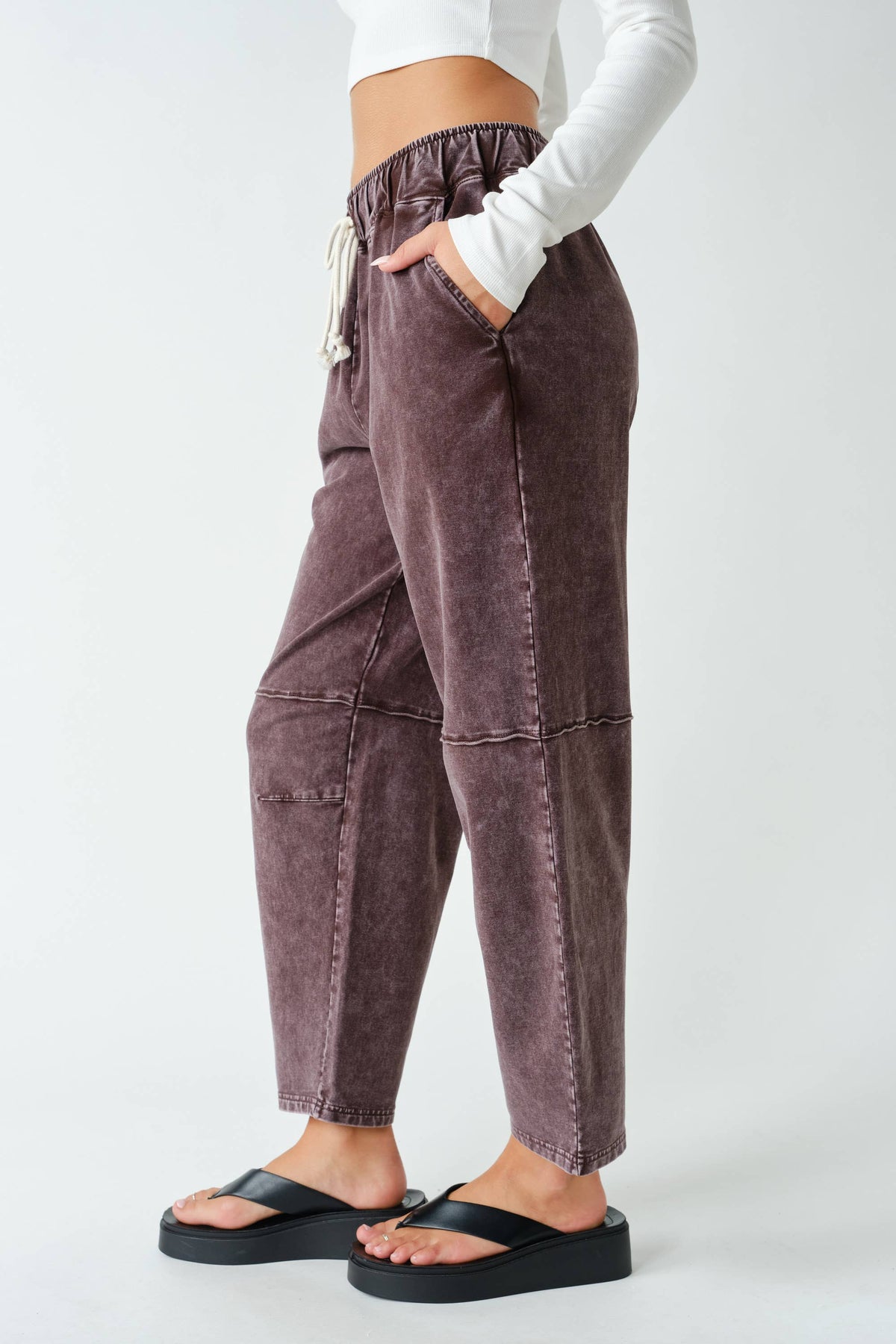 Tori Mineral Wash Cropped Straight Leg Pants, Feathered Farmhouse