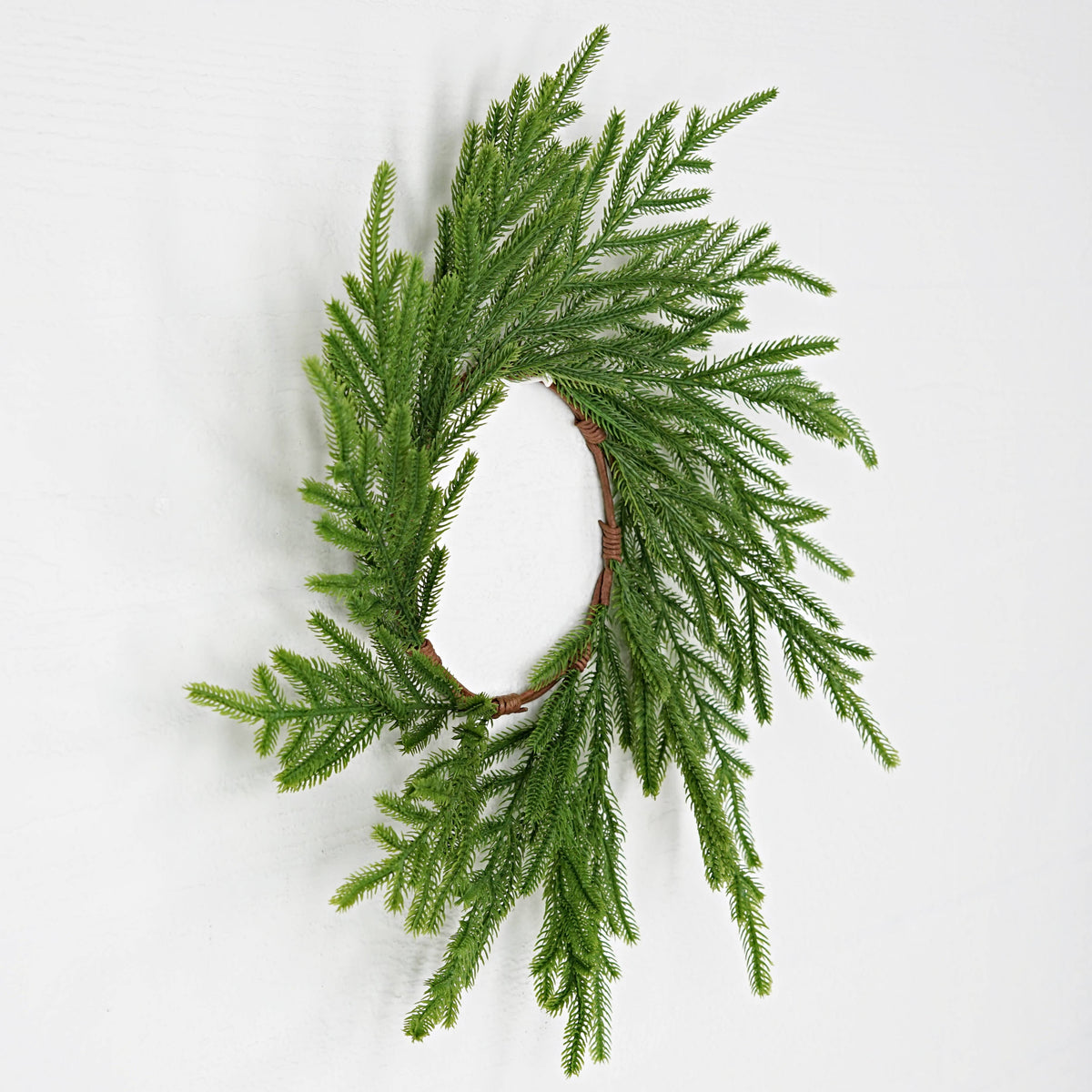 Evergreen Norfolk Pine Soft Touch Wreath, Feathered Farmhouse