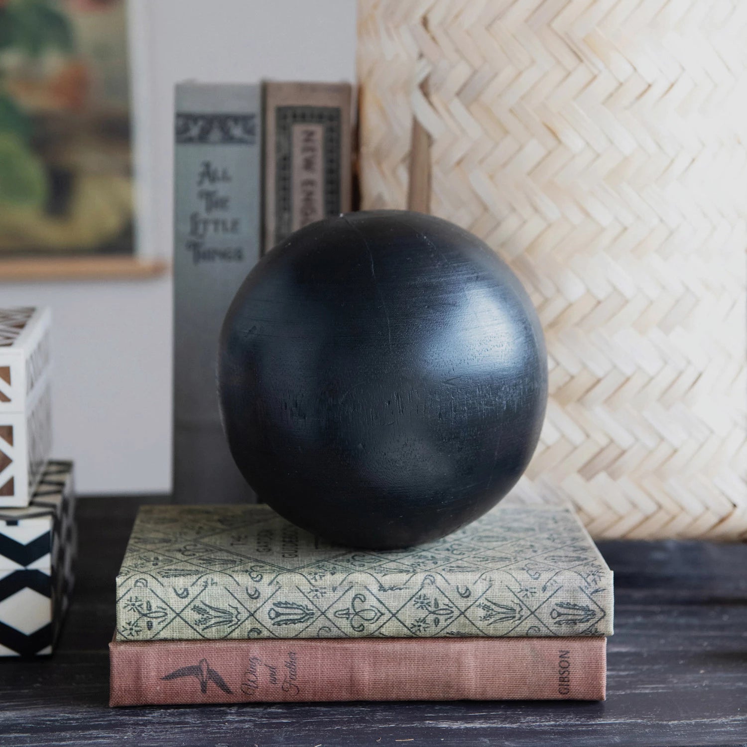 Book Storage Box, Feathered Farmhouse