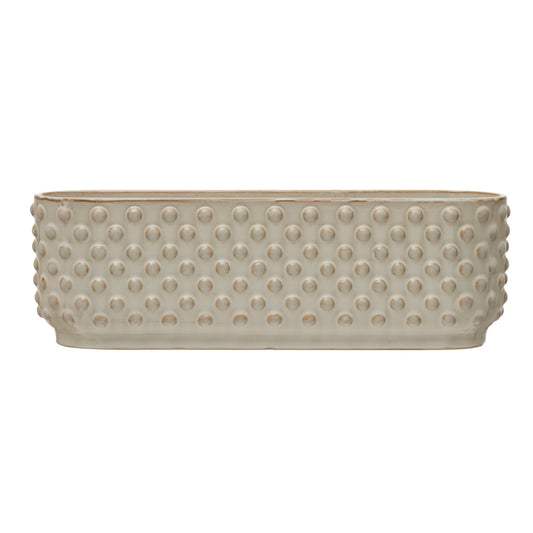 Hobnail Window Planter with 3 Sections, Feathered Farmhouse