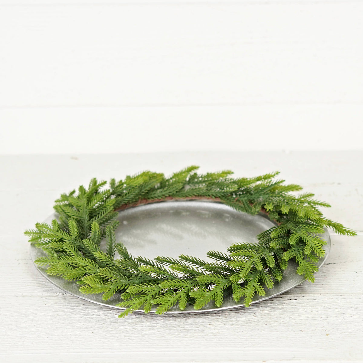 Evergreen Norfolk Pine Wreath, Feathered Farmhouse