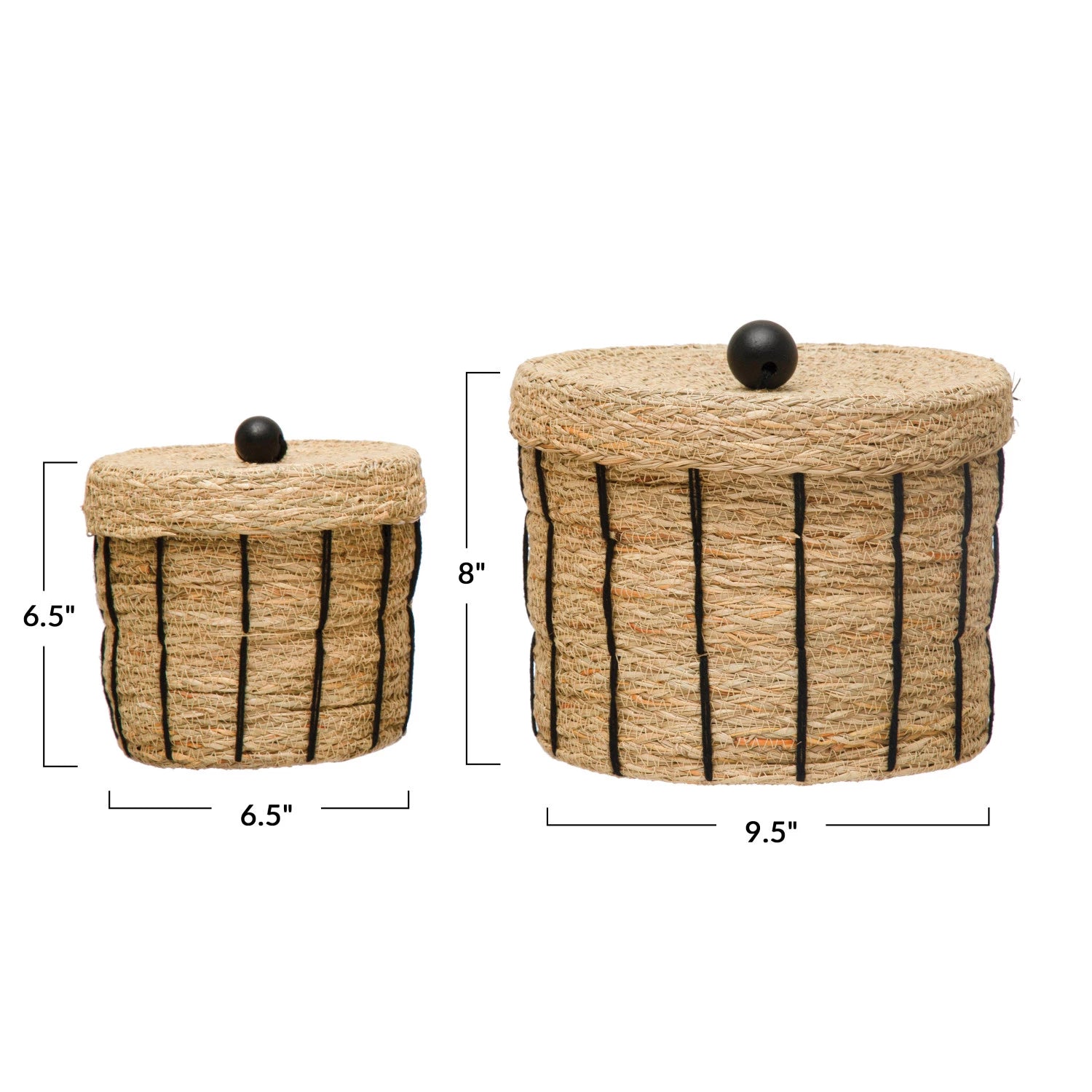 Seagrass Baskets w/ Lids, The Feathered Farmhouse