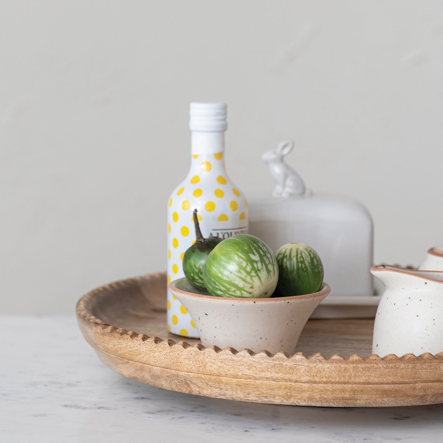 Mango Wood Lazy Susan, Feathered Farmhouse