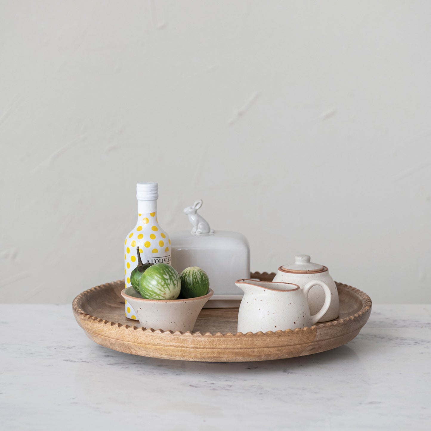 Mango Wood Lazy Susan, Feathered Farmhouse