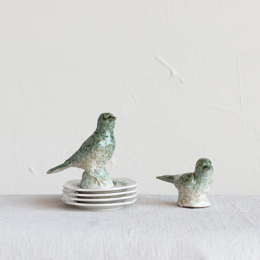 Debossed Stoneware Bird, Feathered Farmhouse