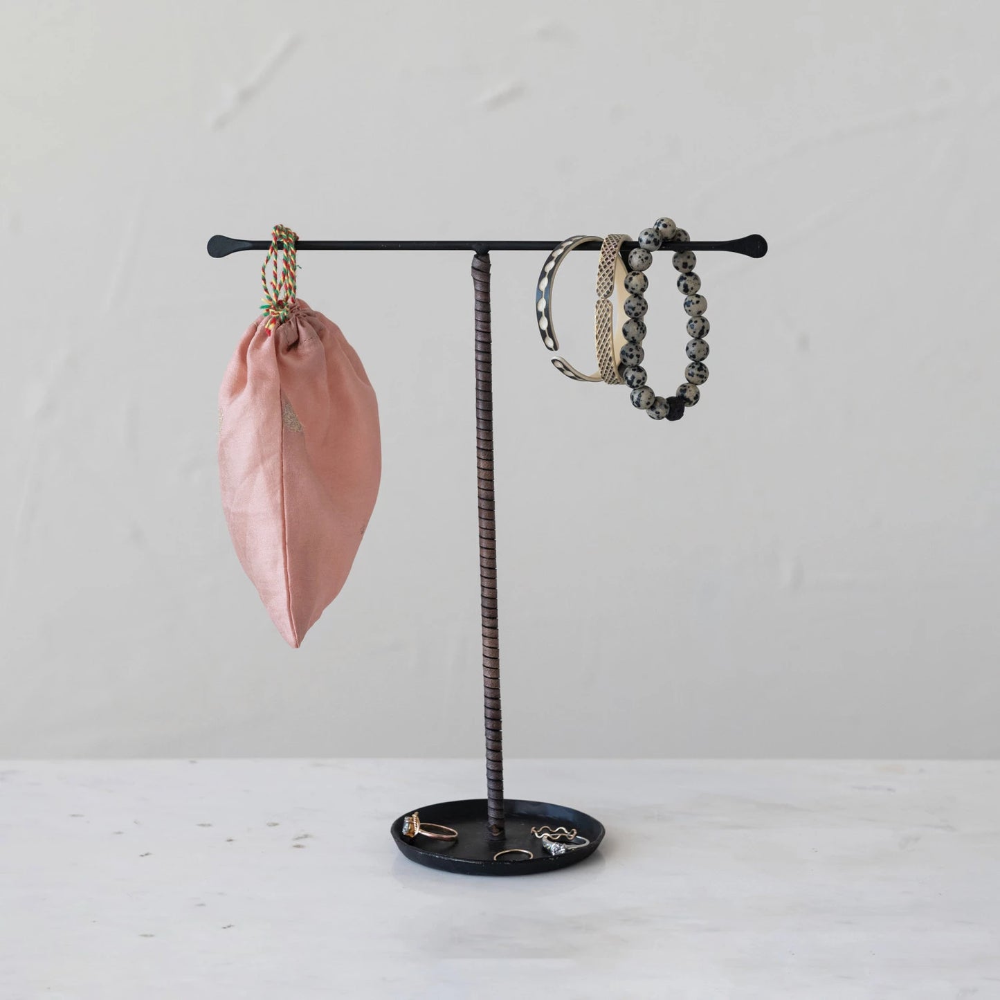 Metal + Leather Jewelry Stand, The Feathered Farmhouse