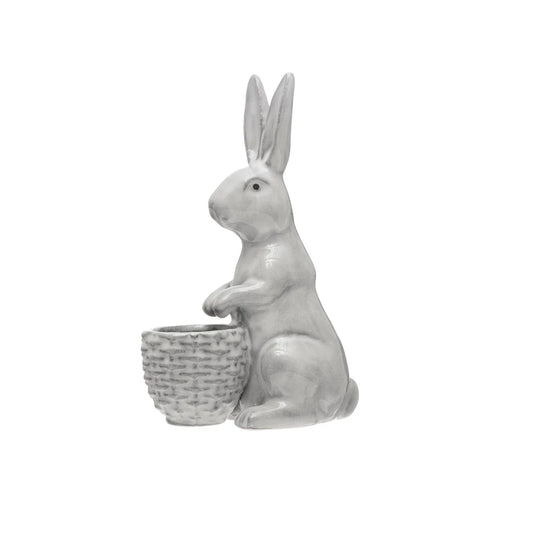 Stoneware Rabbit with Planter, The Feathered Farmhouse