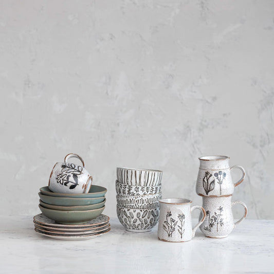 Relief Pattern Stoneware Bowl, the Feathered Farmhouse