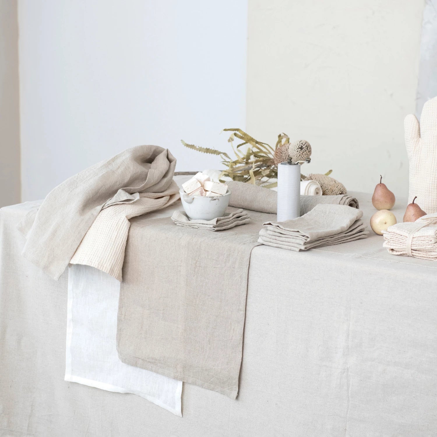 Stonewashed Table Runner, The Feathered Farmhouse