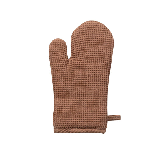 Woven Linen & Cotton Waffle Hot Mitt, Feathered Farmhouse