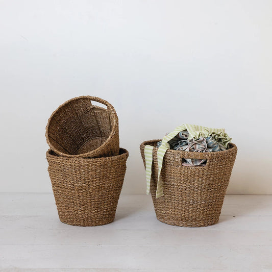 Hand Woven Seagrass Baskets, The Feathered Farmhouse