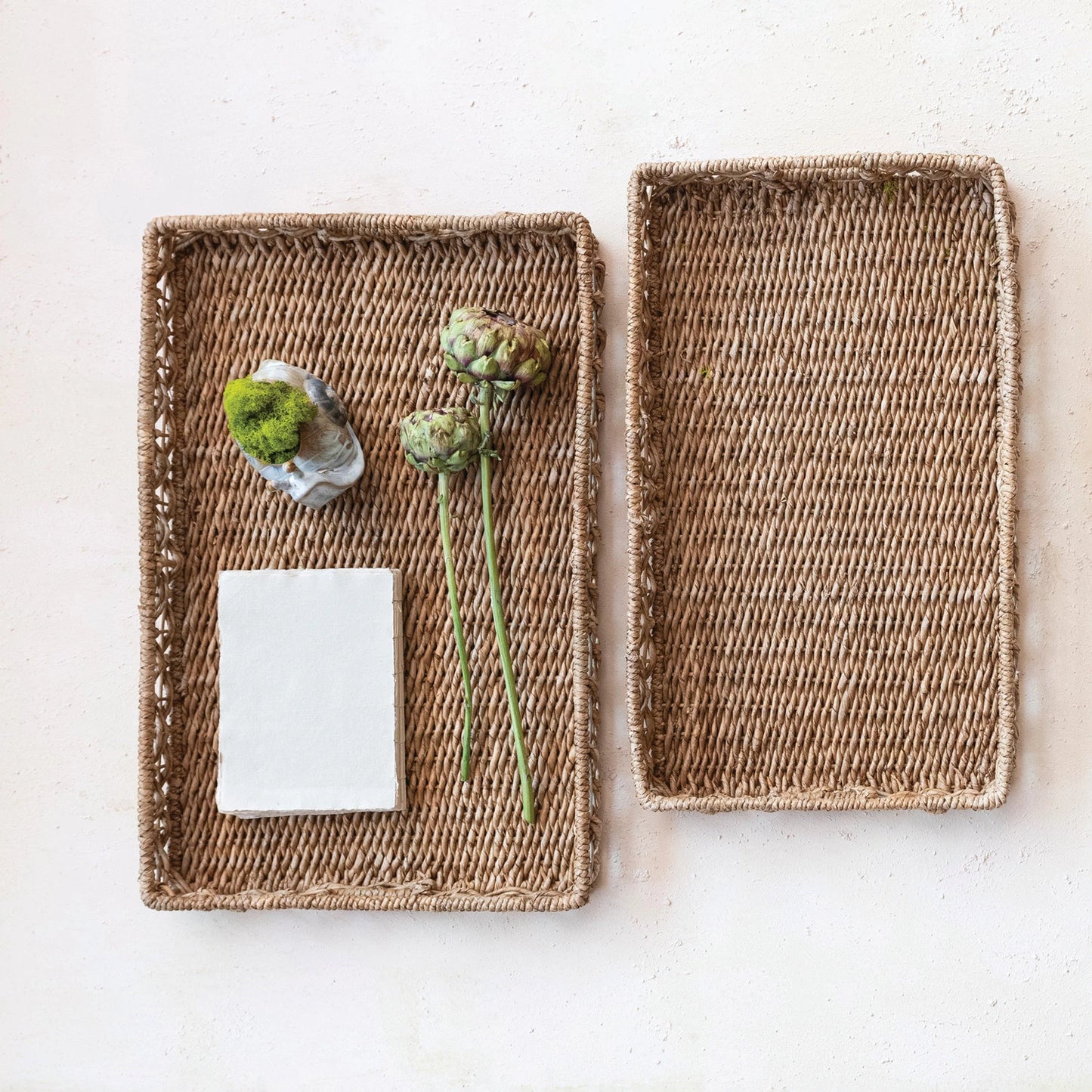 Water Hyacinth + Rattan Trays, The Feathered Farmhouse