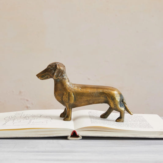 Cast Aluminum Dachshund, The Feathered Farmhouse