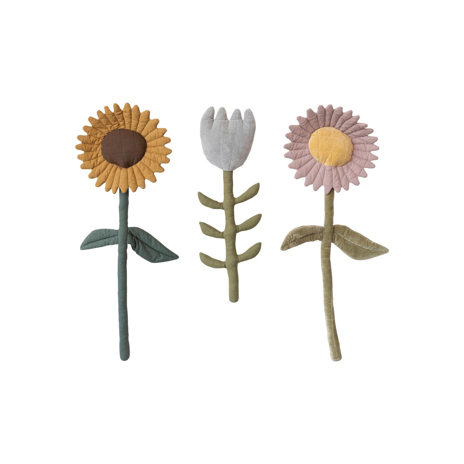 Cotton & Velvet Flower Wall Decor, Feathered Farmhouse
