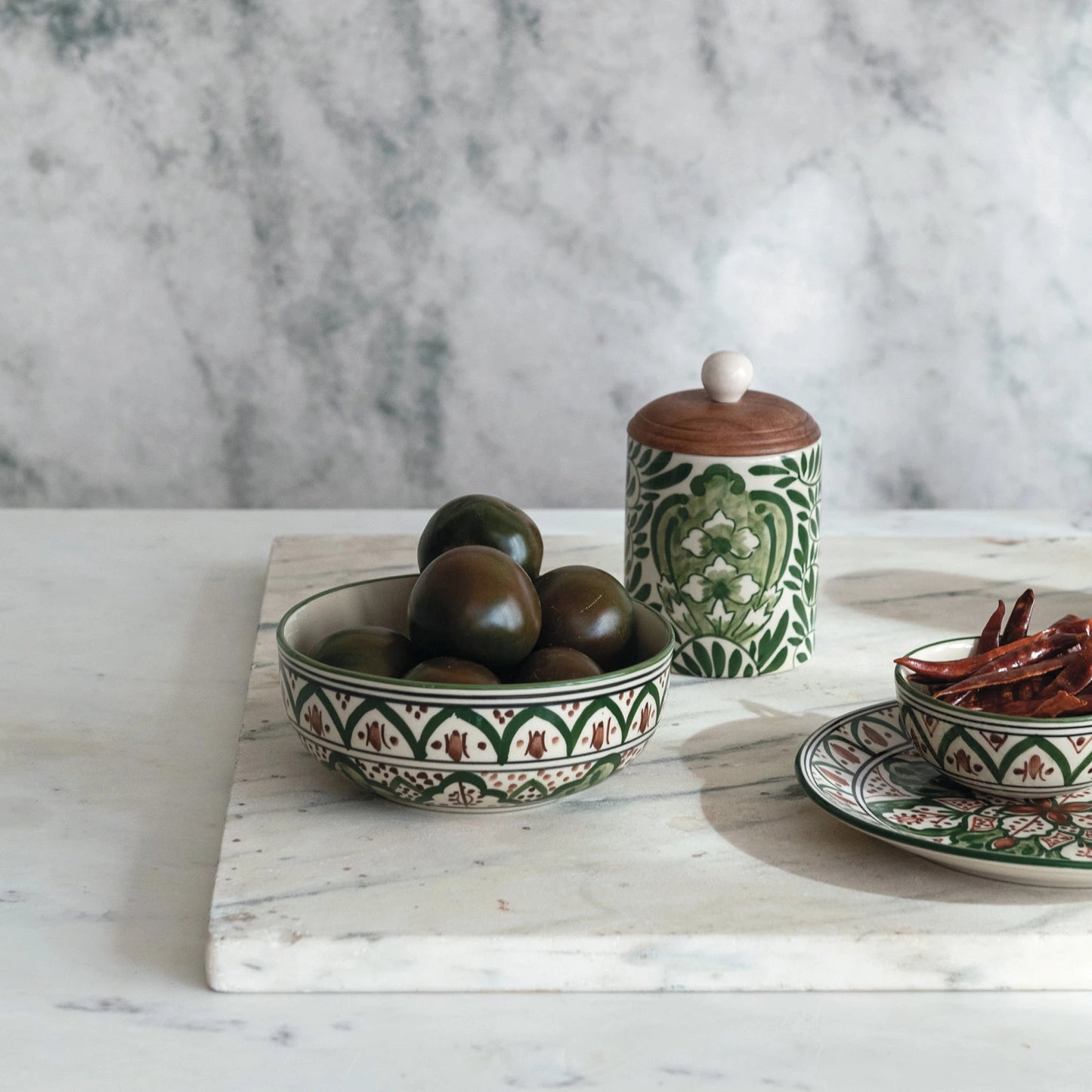 Intricate Stoneware Canister, The Feathered Farmhouse