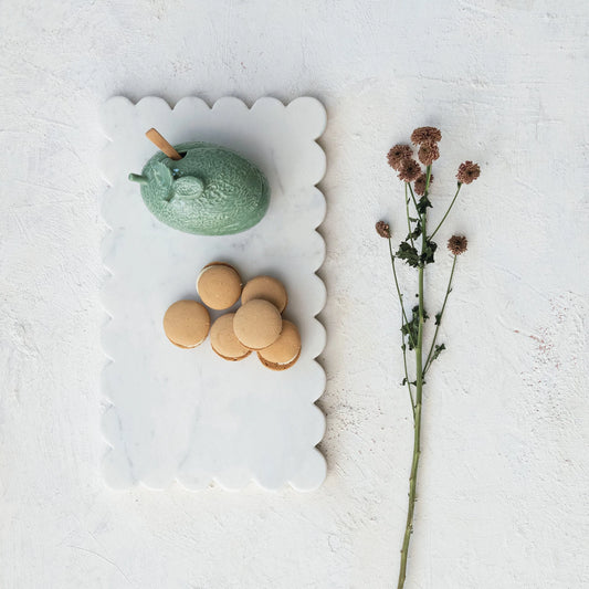 Scalloped Marble Cutting Board, The Feathered Farmhouse