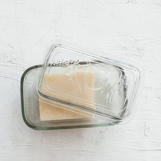 Pressed Glass Cow Butter Dish, The Feathered Farmhouse