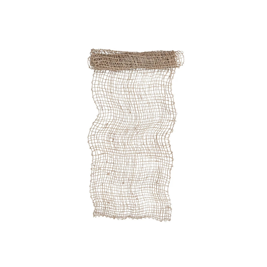 Hand-Woven Banana Leaf Table Runner, Feathered Farmhouse