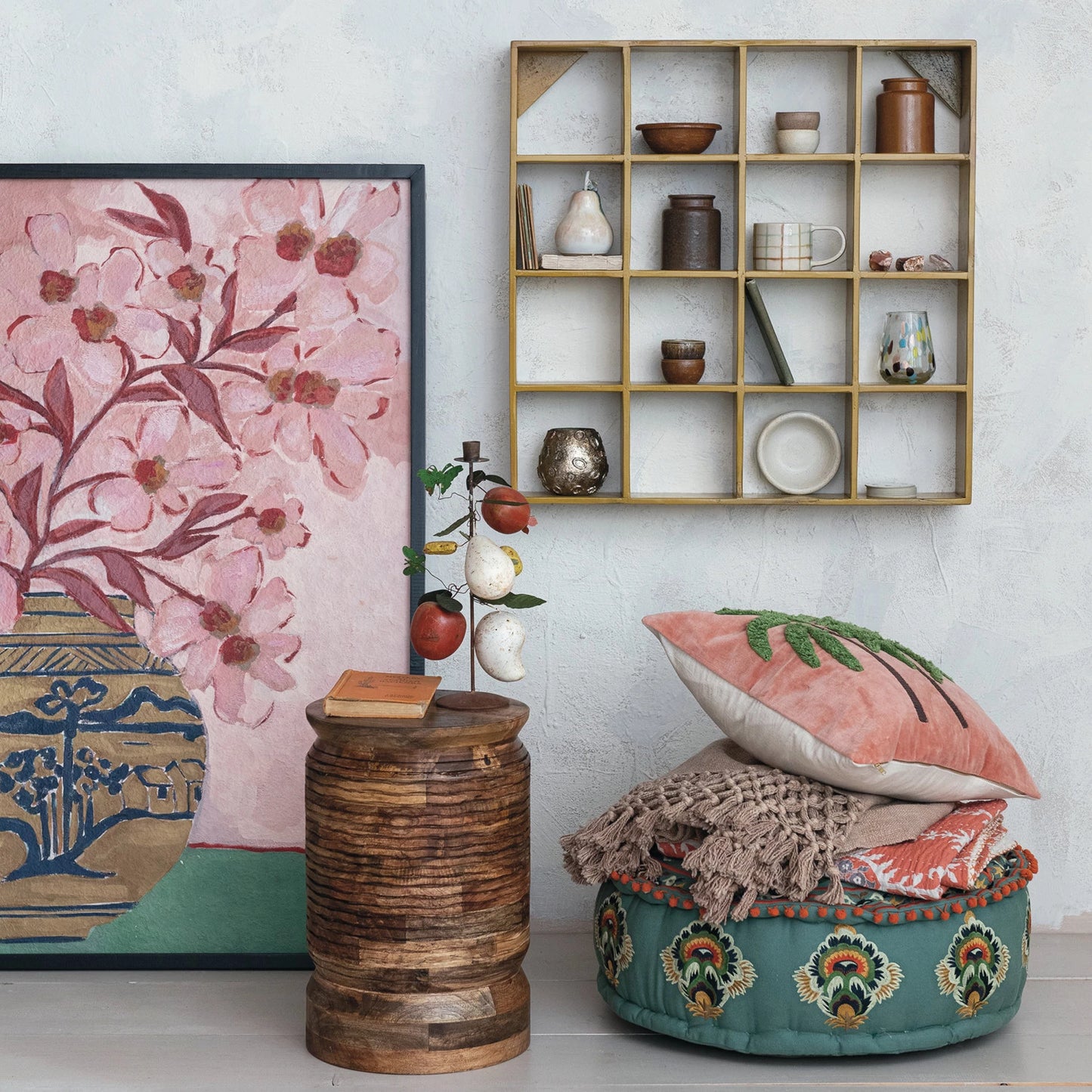 Flowers in Vase Wall Decor, Feathered Farmhouse