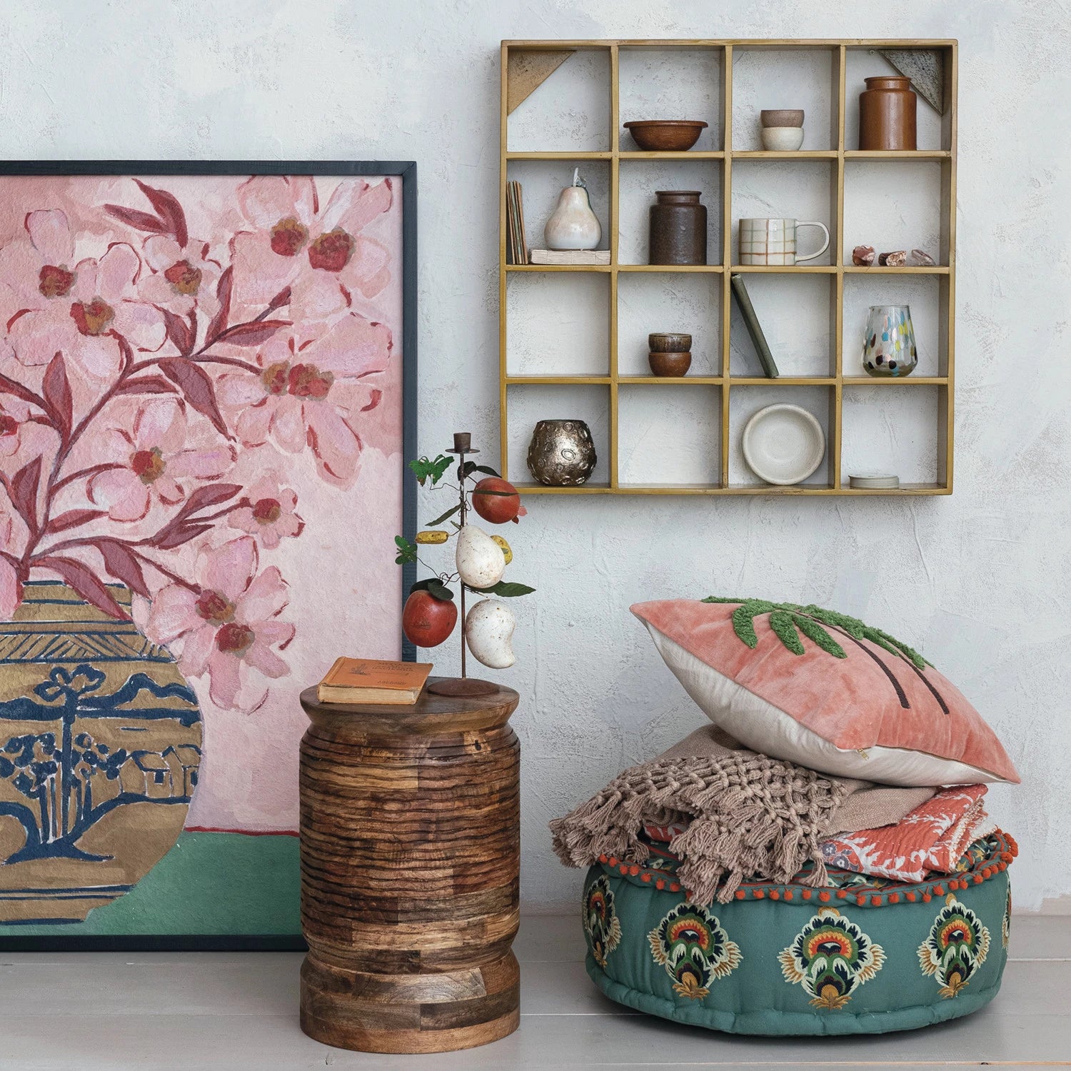 Flowers in Vase Wall Decor, Feathered Farmhouse