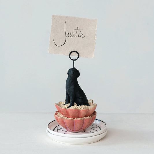 Cast Iron Lab Place Card Holder, The Feathered Farmhouse