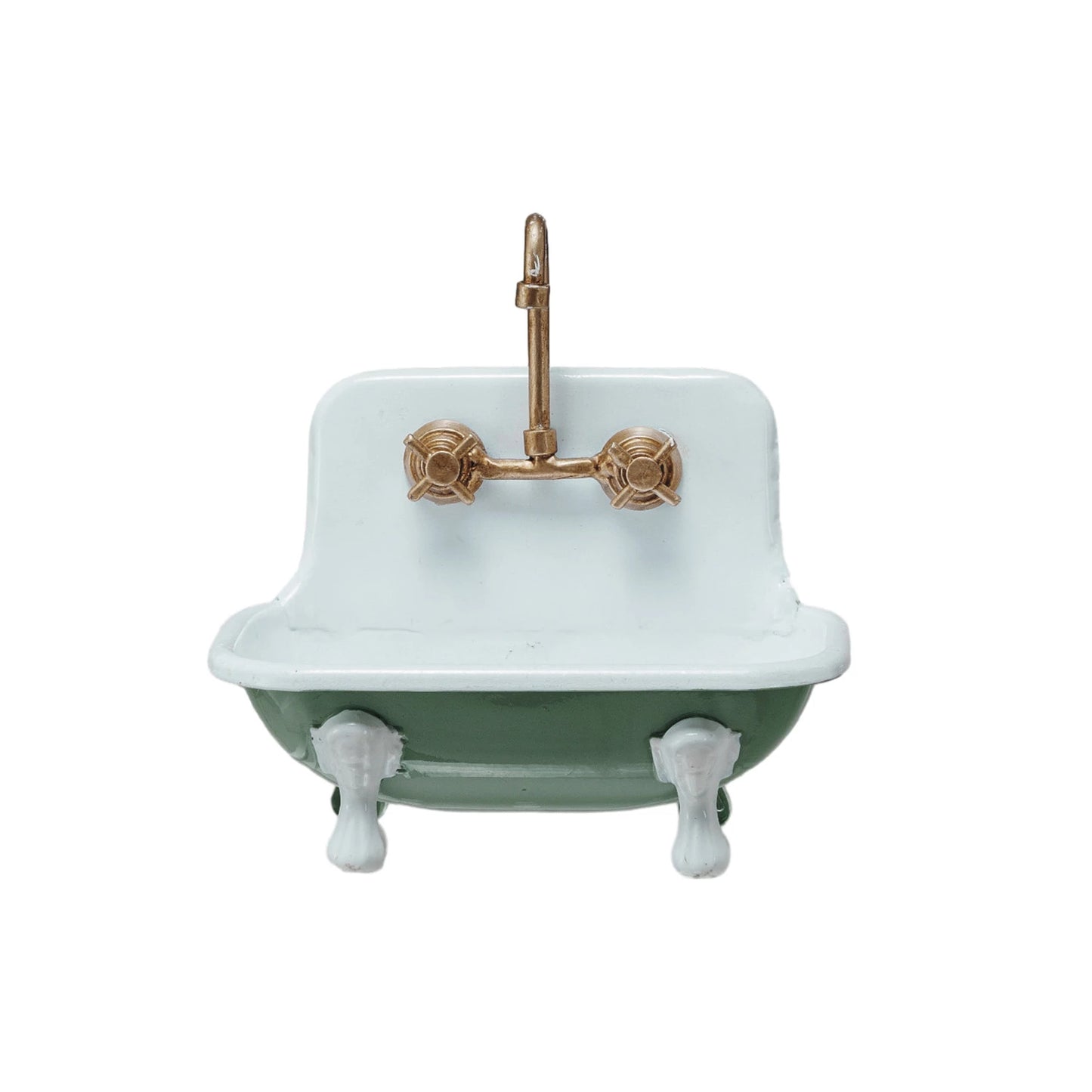 Green Metal Sink Soap Dish