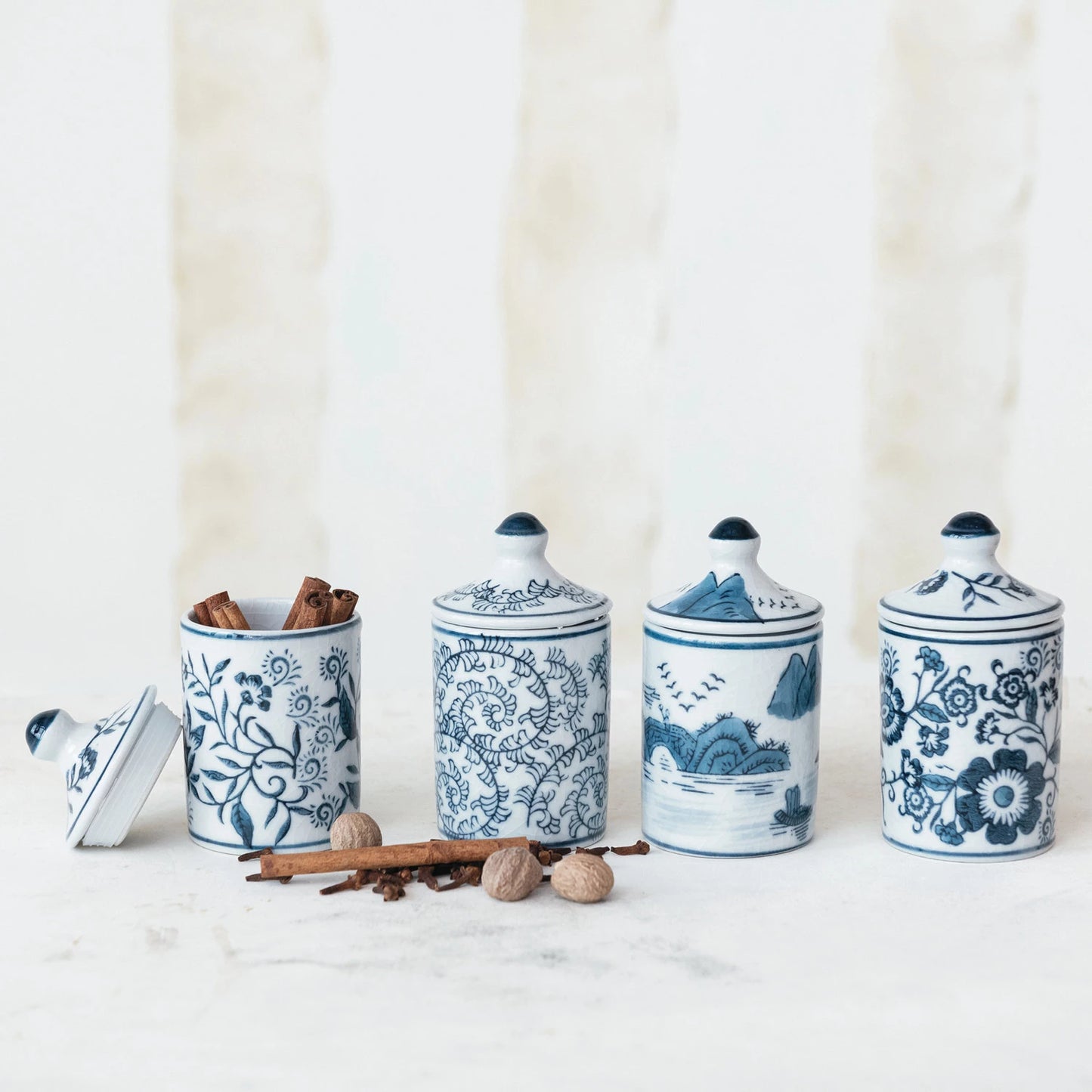 Stoneware Spice Jar, Feathered Farmhouse