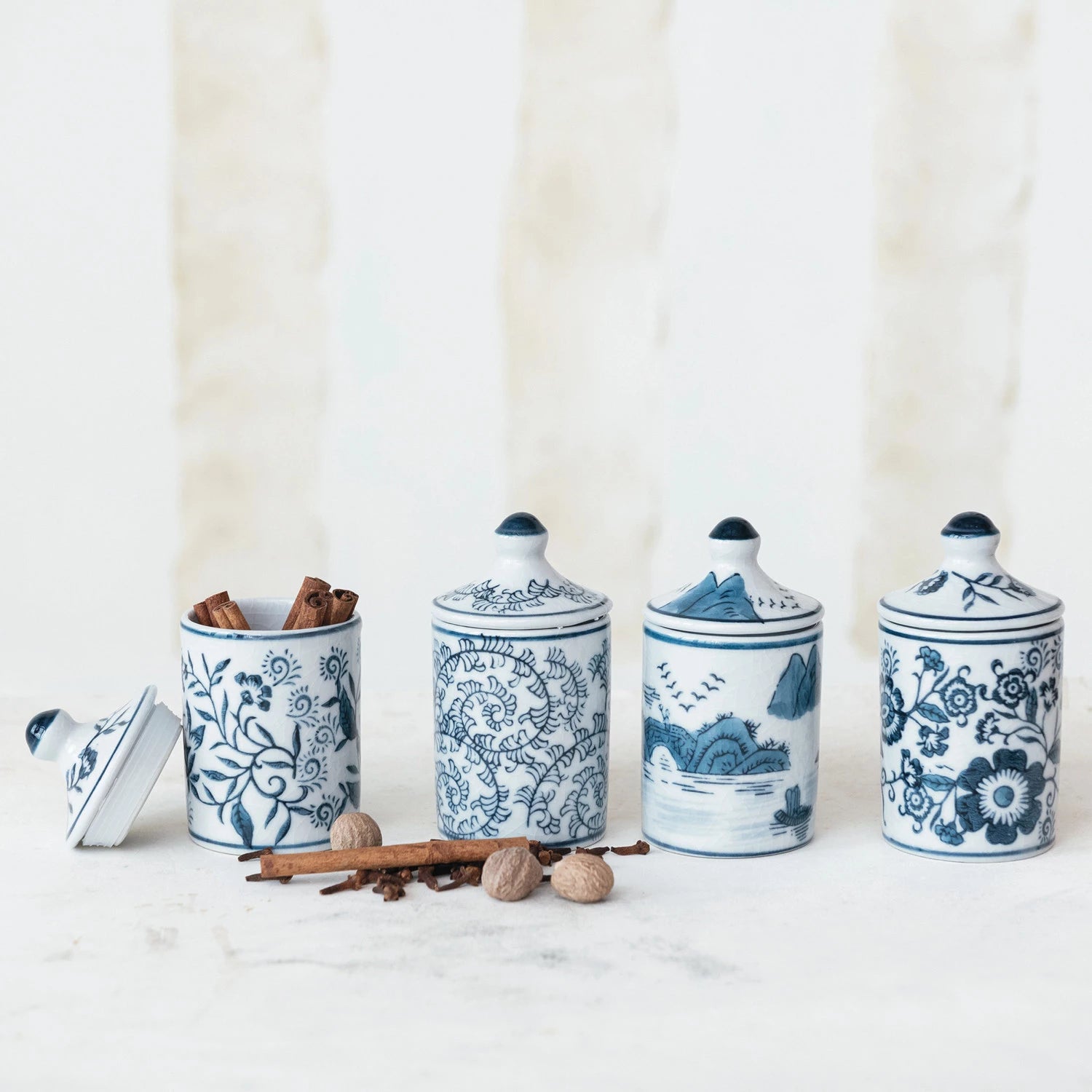 Stoneware Spice Jar, Feathered Farmhouse