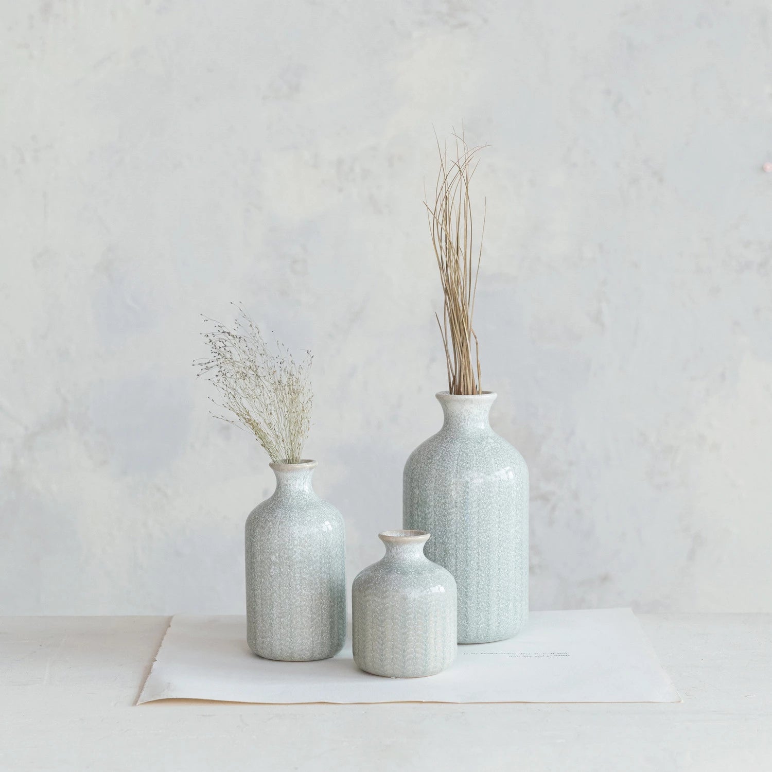 Embossed Stoneware Vases, the Feathered Farmhouse