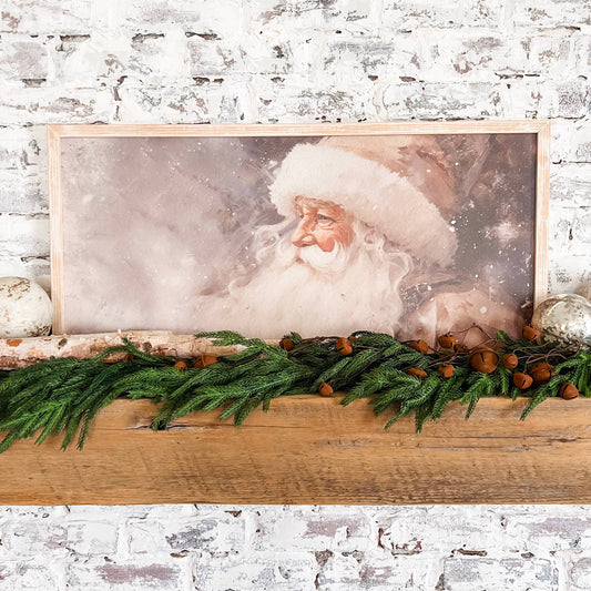 Vintage Neutral Santa Print, Feathered Farmhouse
