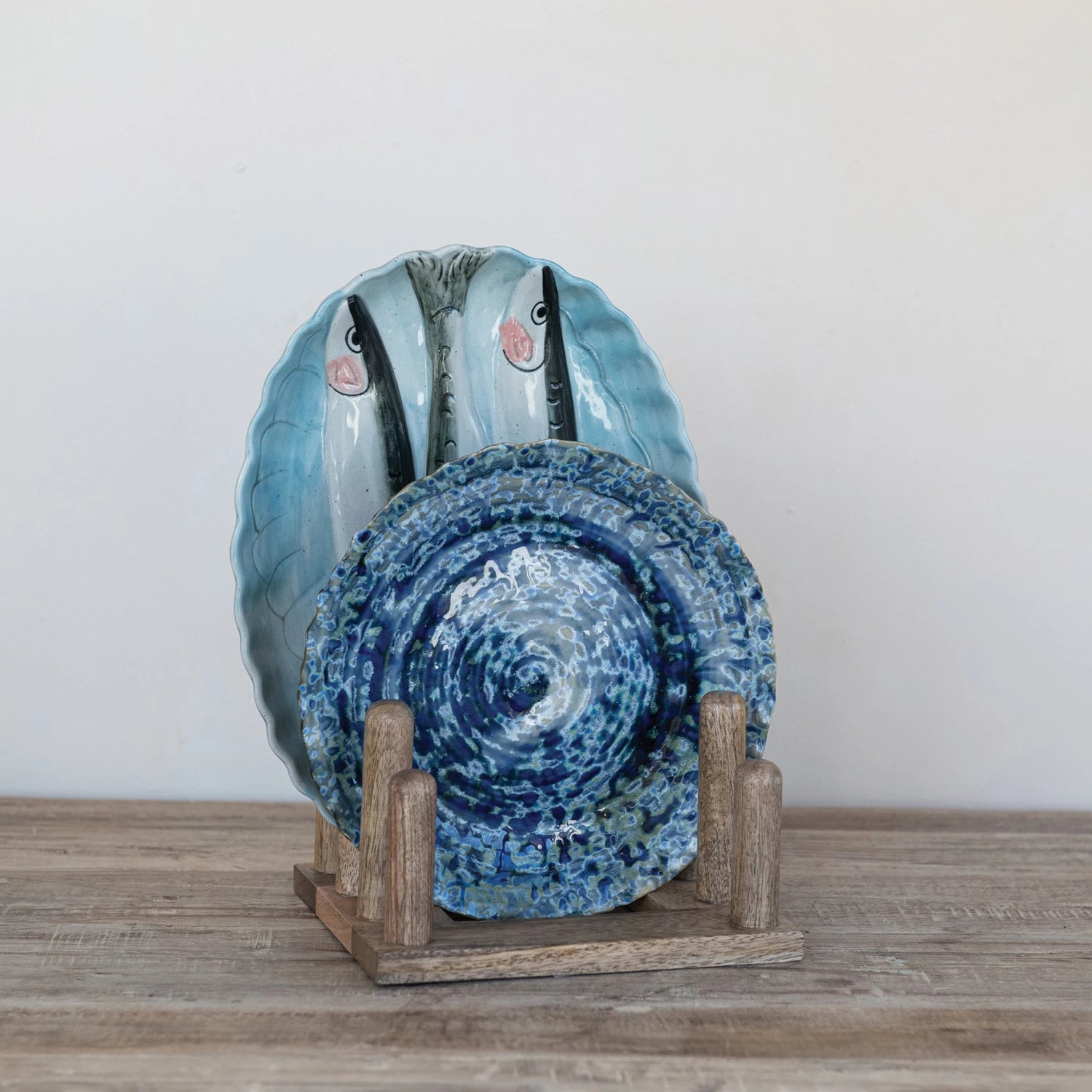 Mango Wood Plate Stand, Feathered Farmhouse