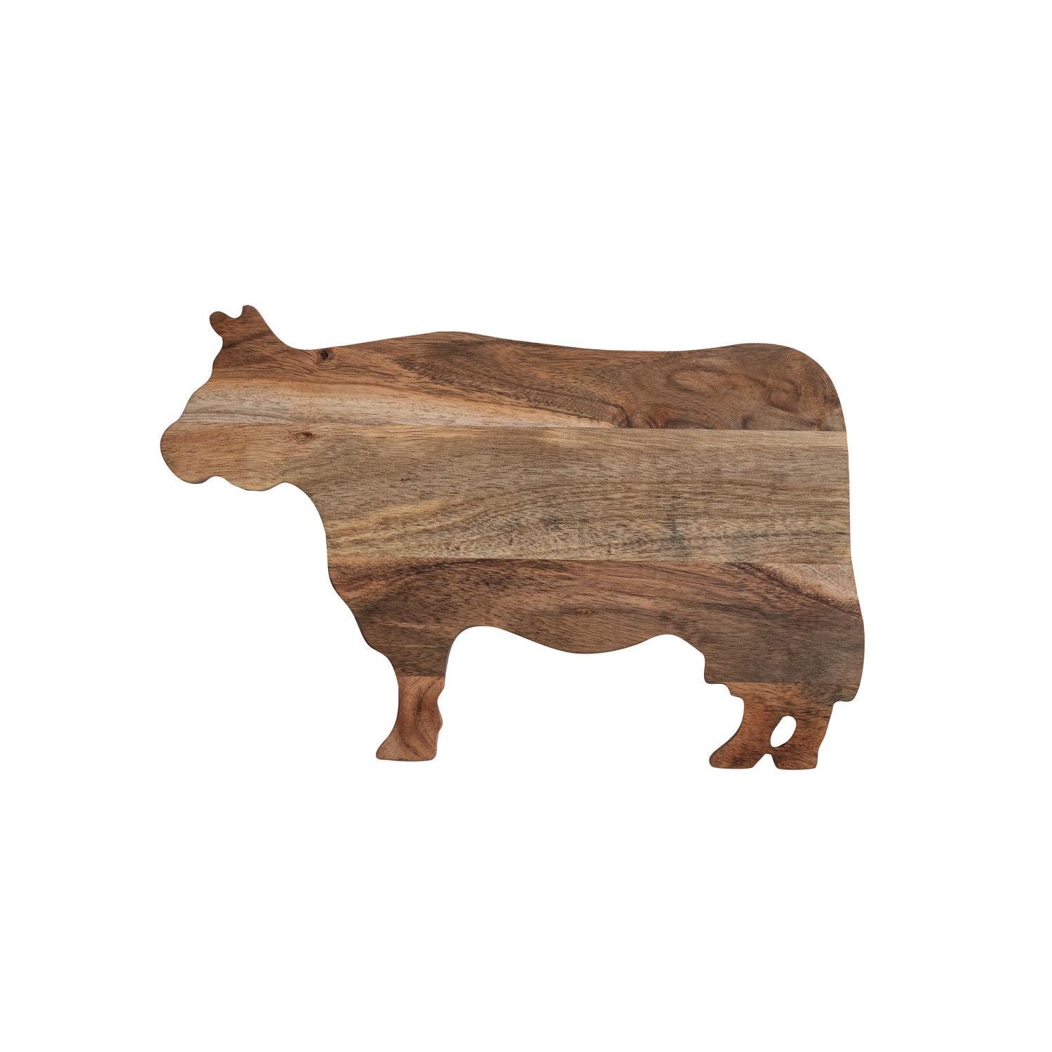 Acacia Wood Cow Shaped Cheese/Cutting Board, Feathered Farmhouse