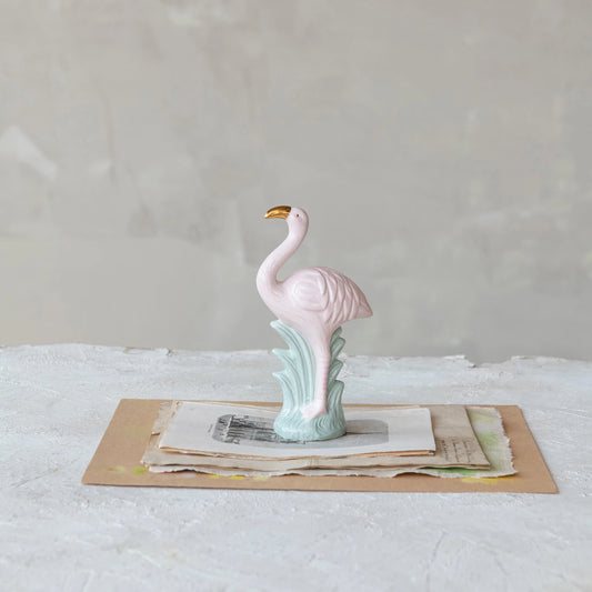 Stoneware Vintage Reproduction Flamingo, Feathered Farmhouse