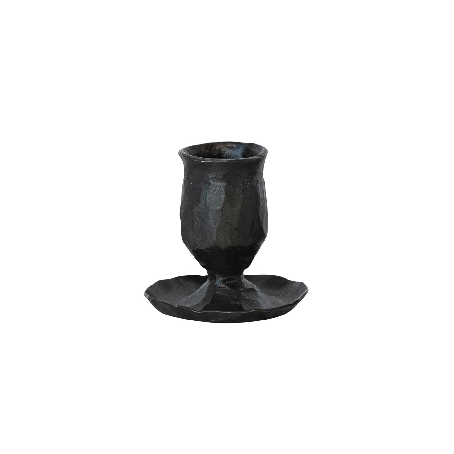 Hand-Forged Cast Iron Taper Holder, Feathered Farmhouse