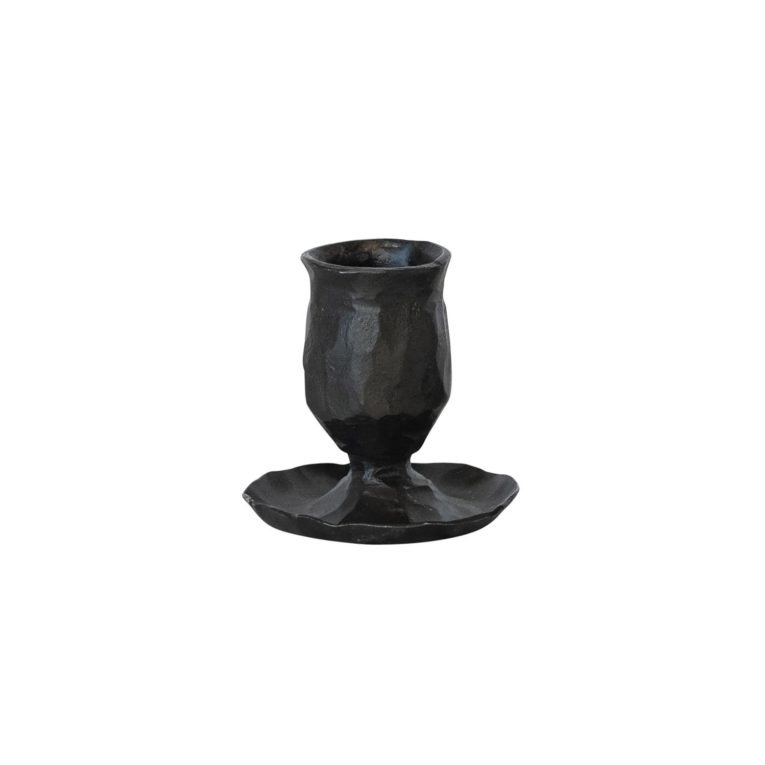 Hand-Forged Cast Iron Taper Holder, Feathered Farmhouse