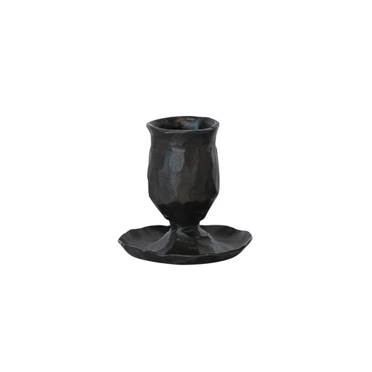 Hand-Forged Cast Iron Taper Holder, Feathered Farmhouse